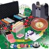 5 in 1 Super Pro Casino Game Set: Blackjack/Texas Hold'em/Roulette/Craps/Poker Kit, 10" Wooden Roulette Wheel, Carrying Case with 300 Clay Chips, 6 Deck Shuffler, 2 Double-Sided Rubber Mat And More view 1