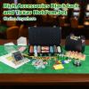 5 in 1 Super Pro Casino Game Set: Blackjack/Texas Hold'em/Roulette/Craps/Poker Kit, 10" Wooden Roulette Wheel, Carrying Case with 300 Clay Chips, 6 Deck Shuffler, 2 Double-Sided Rubber Mat And More view 3