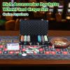 5 in 1 Super Pro Casino Game Set: Blackjack/Texas Hold'em/Roulette/Craps/Poker Kit, 10" Wooden Roulette Wheel, Carrying Case with 300 Clay Chips, 6 Deck Shuffler, 2 Double-Sided Rubber Mat And More view 4