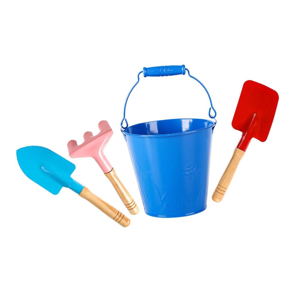 BCOATH 1set Boy Girl Gardening Tools Mini Shovel and Rake for Ergonomic Design for Little Hands Kit Includes Bucket