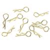 Holigie RC Car Shell Clips,10Pcs RC Car Shell Clip R Shape Metal Body Clips Pins for 1/5 1/6 1/8 1/10 RC Car (Gold) view 1
