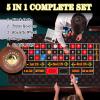 5 in 1 Super Casino Game Set: Blackjack/Texas Hold'em/Roulette/Craps/Poker Kit, 10" Wooden Roulette Wheel, Carrying Case with 360 Plastic Chips, 6 Deck Shuffler, 2 Double-Sided Rubber Mat And More view 2