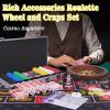 5 in 1 Super Casino Game Set: Blackjack/Texas Hold'em/Roulette/Craps/Poker Kit, 10" Wooden Roulette Wheel, Carrying Case with 360 Plastic Chips, 6 Deck Shuffler, 2 Double-Sided Rubber Mat And More view 4