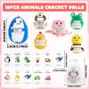 20 Sets Positive Crochet Animal Toy Gift Bulk with Motivational Pun Cards Cute Duck Shark Inspirational Knitted Doll Coworker Appreciation Gift Funny Emotional Support Present for Students Employee view 2