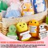 20 Sets Positive Crochet Animal Toy Gift Bulk with Motivational Pun Cards Cute Duck Shark Inspirational Knitted Doll Coworker Appreciation Gift Funny Emotional Support Present for Students Employee view 4