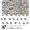 150 pcs, Dollhouse Flooring, 1:12 Scale Doll House Tiles, Miniature Checkerboard Floor, REDUCIO! (Colorful Azulejo Mosaic) view 3