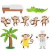 HOOJOJO Five Little Monkeys Nursery Rhymes Felt Board Story Sets Preschool Learning Activities Toddler Interactive Toys Kindergarten Storytelling view 1