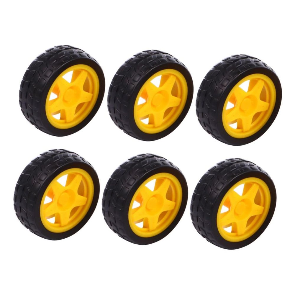 BESPORTBLE 6pcs for Boy Girl Smart Car Robot Toys Bauble Wheels for Model Accessories and Versatile Rubber Tire
