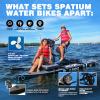 OTELETE Inflatble Water Bike 3.0 for Lake Ocean Water Bicycle for Adults with 3-bladed Propeller Pedal Boats Inflatable Pontoon Mat for Leisure & Entertainment Rental Business,Grey view 2