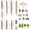 105Pcs Wooden Building Blocks Construction Set for Kids Ages 3-8,Preschool Learning Toys for Toddlers, Boys & Girls Birthday Gift, Educational STEM Toy view 4
