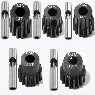 0.5M Pinion Gear 13T 14T 15T 16T 17T Hardened Steel 3.175mm Bore with 2.3mm Adapter, Gear for ARRMA 1/14 Typhon 1/16 Mojave 1/18 Granite, Losi 1/12, 0.5Mod Gear 13T-27T for HOBBYWING Motors