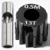 0.5M Pinion Gear 13T Hardened Steel 3.175mm Bore with 2.3mm Adapter, Precision Motor Gear for ARRMA 1/14 Typhon 1/16 Mojave 1/18 Granite, Losi 1/12, 0.5Mod Gear 13T-27T for HOBBYWING Motors view 1