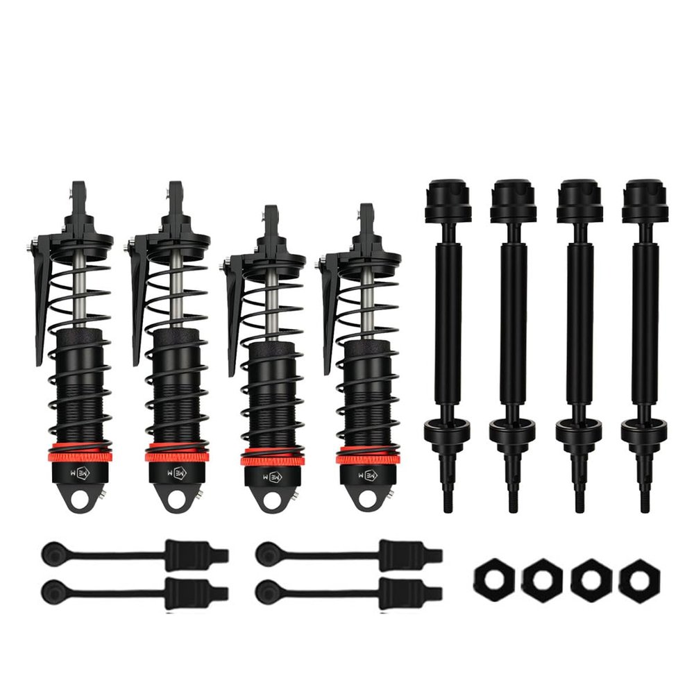Mesimsple Front Rear Shocks CVD Drive Shaft Kit & Body Clips for Arrma 1/10 Big Rock V3 RC Car Driveshaft Upgrade Parts