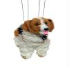 Artisan Owl Beagle Marionette Puppet - Yarn Dog with Wooden Feet, Detachable Strings view 1