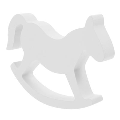 BESPORTBLE Little White Wooden Rocking Horse for Boys and Girls Charming Wedding Home Decor Cute Toy Rustic Nursery Accent White for Toddlers and Boy Girl