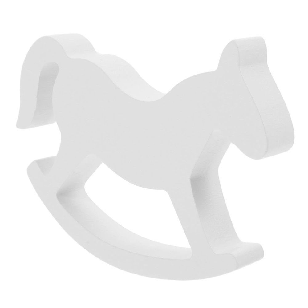 BESPORTBLE Little White Wooden Rocking Horse for Boys and Girls Charming Wedding Home Decor Cute Toy Rustic Nursery Accent White for Toddlers and Boy Girl