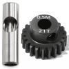 0.5M Pinion Gear 21T Hardened Steel 3.175mm Bore with 2.3mm Adapter, Precision Motor Gear for ARRMA 1/14 Typhon 1/16 Mojave 1/18 Granite, Losi 1/12, 0.5Mod Gear 13T-27T for HOBBYWING Motors view 1
