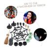 Garneck 25Pcs Halloween Miniature Figurines Mini Resin Skull Head Cauldron Black Cat Witch Hat Broom Craft Decorations for Halloween Dollhouse Table Decorations view 3