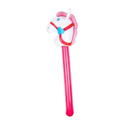 Koautios Inflatable Stick Horse,Blowing Up Stick Toy,Funny Colorful Blowing Up Stick,Stick Horse for Horse Themed Kids Party Decor, Pink