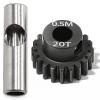 0.5M Pinion Gear 20T Hardened Steel 3.175mm Bore with 2.3mm Adapter, Precision Motor Gear for ARRMA 1/14 Typhon 1/16 Mojave 1/18 Granite, Losi 1/12, 0.5Mod Gear 13T-27T for HOBBYWING Motors view 1