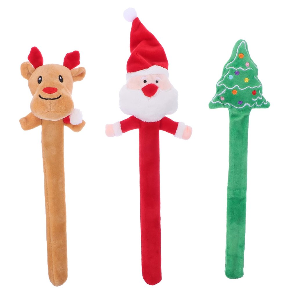 Abaodam 3pcs Christmas Slap Bracelets for Boys and Girls Adorable Santa Elk Christmas Tree Designs Fun Wrist Decorations for Holiday Parties Birthdays Festive Gatherings