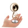 Abaodam Miniature French Horn Model Brass Musical Instrument Ornament with Stand for Music Collectors and Home Decor Intricate Detailing Compact Design view 4
