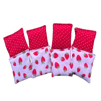 Strawberry Full Size Cornhole Bean Bags Duck Canvas Lined Bean Bag toss