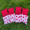 Strawberry Full Size Cornhole Bean Bags Duck Canvas Lined Bean Bag toss view 2