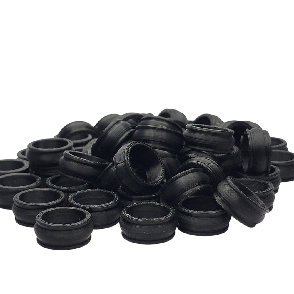Pack of 50 Black Ring Displays for Marbles Spheres or Orbs Holds 5/8" to 1"