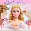 Toylink Doll Head for Hair Styling Kids Makeup Set, Blonde Bride Beauty Stylist Pretend Play Toy With Bridal Veil/ Hairdryer/ Curling Iron, Hair Salon Toy Birthday Gift For Girl 3 4 5 6 7 8+ Years Old view 3