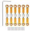 MECCANIXITY 6 Pcs Steering Servo Turnbuckle Rod RC Aluminum Alloy Linkages for A959 A969 A979 K929 1/18 On-Road RC Car (Gold Tone, 37mm) view 1