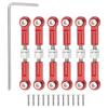 MECCANIXITY 6 Pcs Steering Servo Turnbuckle Rod RC Aluminum Alloy Linkages for A959 A969 A979 K929 1/18 On-Road RC Car (Red, 37mm) view 1