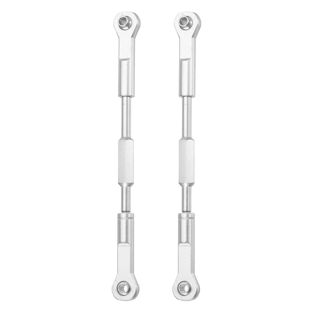 MECCANIXITY 2 Pcs Steering Servo Turnbuckle Rod RC Aluminum Alloy Linkages for HSP 1/10 94123 On-Road RC Car (Silver Tone, 96mm)