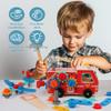 Toddler Tool Kit - 33 PCS Montessori Toddlers Tool Box, Kids Pretend Play Tools Set Age 2-4, STEM Educational Toys for Age 3, Wooden Construction Toy, Boys Birthday Gift 2,3,4,5 Year Old (Fire Engine) view 2
