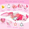 Baby Girls Toys 0-6 Months,Infant Sensory Caterpillar Pink Axolotl Baby Musical Rattles Tummy Time Toys for 0 3 6 9 12 Months Stuffed Plush with Crinkle, Mirror,Teether for Newborn Shower Gifts view 2