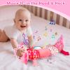 Baby Girls Toys 0-6 Months,Infant Sensory Caterpillar Pink Axolotl Baby Musical Rattles Tummy Time Toys for 0 3 6 9 12 Months Stuffed Plush with Crinkle, Mirror,Teether for Newborn Shower Gifts view 3