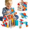 Toddler Tool Kit - 33 PCS Montessori Toddlers Tool Box, Kids Pretend Play Tool Set Age 2-4, STEM Educational Toys for Age 3, Wooden Construction Toys, Boys Birthday Gift 2,3,4,5 Year Old (House) view 1