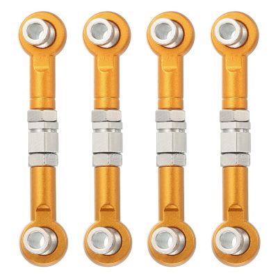 MECCANIXITY 4 Pcs Steering Servo Turnbuckle Rod RC Aluminum Alloy Linkages for HSP 1/10 94123 On-Road RC Car (Gold Tone, 38mm)