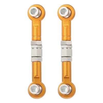 MECCANIXITY 2 Pcs Steering Servo Turnbuckle Rod RC Aluminum Alloy Linkages for HSP 1/10 94123 On-Road RC Car (Gold Tone, 38mm)