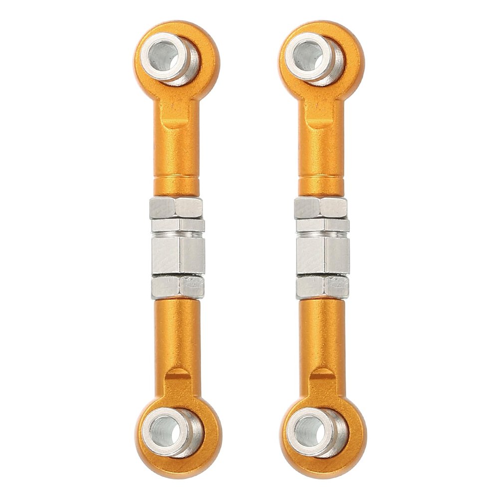 MECCANIXITY 2 Pcs Steering Servo Turnbuckle Rod RC Aluminum Alloy Linkages for HSP 1/10 94123 On-Road RC Car (Gold Tone, 38mm)