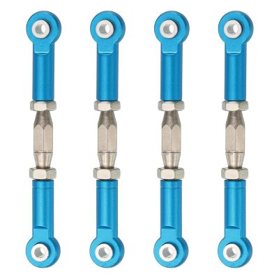 MECCANIXITY 4 Pcs Steering Servo Turnbuckle Rod RC Aluminum Alloy Linkages for HSP 1/10 94123 On-Road RC Car (Blue, 62mm)