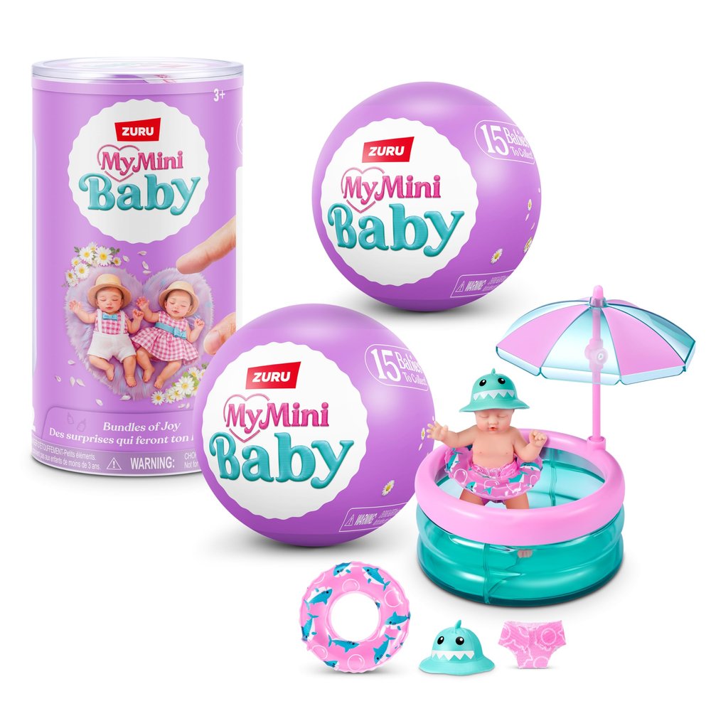 5 Surprise My Mini Baby Series 2 By ZURU, Collectible Mystery Capsule, Toy for Girls, Realistic Miniature Baby, Playset and Accessories (2 Capsules)