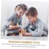 FELTECHELECTR 36pcs Boys and Girls Wooden Hammers Mallet Toy for Boy Girl for Interaction and Skill Development Fun Hammering Activity for and view 4