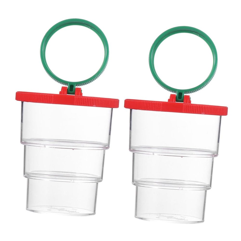 Ciieeo 2pcs Insect Observation Boxes Easy Use Insect Viewer for Activities Encourages Hands Learning and Exploration for Boys and Girls Red for School and Camping