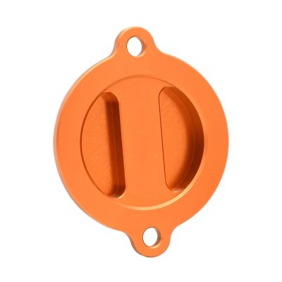 JININGLEZHIXIN Motorcycle CNC Oil Filter Cover Compatible With DUKE RC 125 200 390 SXF EXC 450 500 690 990 1050 1190 1290 Super Adventure RC8/RC8R(Orange)