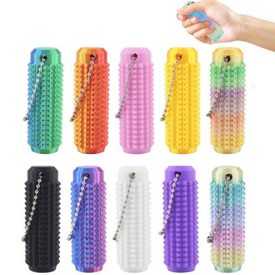 10PCS Little Ouchies Fidget,Portable Stim Toolocket-Sized Fidget Toys Sensory Keychain,3D Printed Venting Key Pendant, Stim Keychain for Anxiety Relief Positive