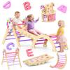 Philnas Pikler Triangle Set, 11-in-1 Montessori Climbing Toy for Toddlers, Foldable Wooden Indoor Jungle Gym & Playground Climber for Learning and Motor Skills (18 Months7 Years) view 1