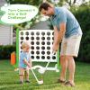 67i Large Outdoor 4-in-a-Row Game Set Adjustable Height  Giant Backyard Combo with Golf, Ring Toss, Basketball (Green) view 3