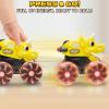 Intoypad Yellow Triceratops Dino Monster Truck  Toddler Push Car Toy with LED Wheels  Press & Go Dinosaur Toy Vehicle for Kids Ages 2 3 4 5  Chomping Mouth Light-Up Action Toy for Boys Girls view 3