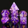 Amethyst Crystal DND Dice Set 7 PCS Gemstone Suitable for Dungeons and Dragons Dice for Polyhedral Dice for D & DRPG Games (Amethyst view 2
